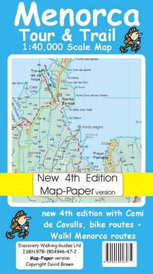 Menorca Tour and Trail Map Map-Paper Version - Tour & Trail Maps (Sheet map, folded)