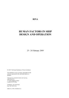 Human Factors in Ship Design & Operation 2009 (Paperback)
