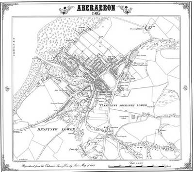Aberaeron 1905 Map - Heritage Cartography Victorian Town Map Series (Sheet map, folded)
