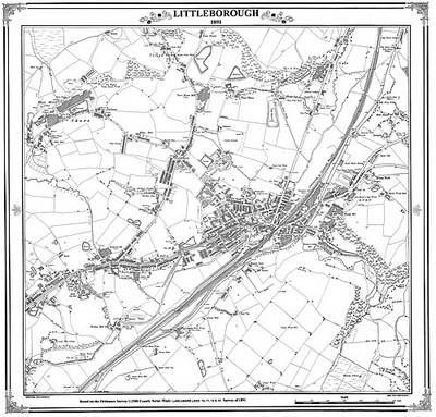 Littleborough 1891 Map - Heritage Cartography Victorian Town Map Series No. 126 (Sheet map, folded)