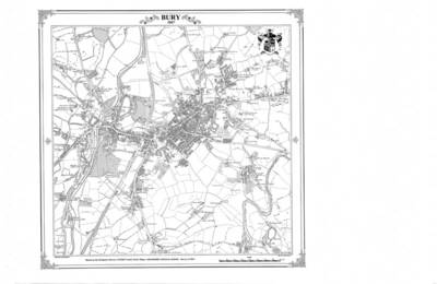 Bury 1847 Map - Heritage Cartography Victorian Town Map Series No. 134 (Sheet map, folded)