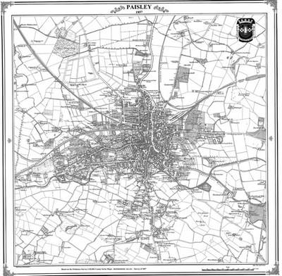 Map of Paisley 1857 - Heritage Cartography Victorian Town Map Series No. 158 (Sheet map, folded)