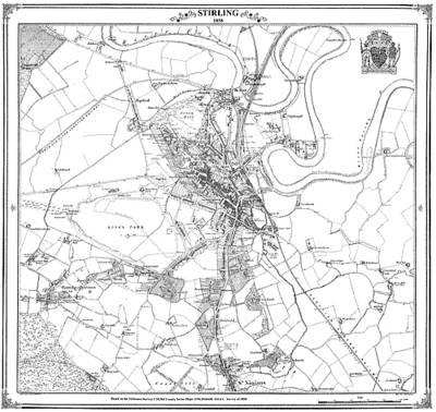 Stirling 1858 Map - Heritage Cartography Victorian Town Map Series (Sheet map, folded)