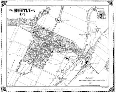 HUNTLY 1871 MAP - Heritage Cartography Victorian Town Map Series No. 173 (Sheet map)