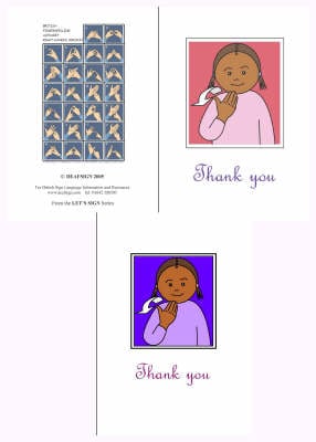 Let's Sign BSL Thank You Cards Medium - Let's Sign