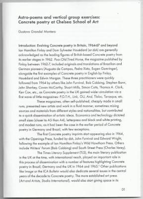 Astro-poems and vertical group exercises: Concrete poetry at Chelsea School of Art (Paperback)