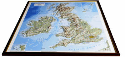 British Isles Raised Relief Map: Light Wood Frame - Raised Relief Maps Series (Sheet map)