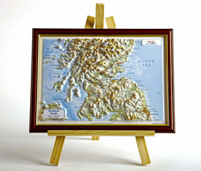 Scotland South Raised Relief Map: Light Wood Frame - Raised Relief Maps Series (Sheet map)