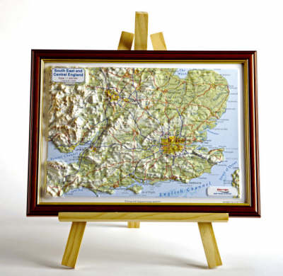 South East England Raised Relief Map: Light Wood Frame - Raised Relief Maps Series (Sheet map)