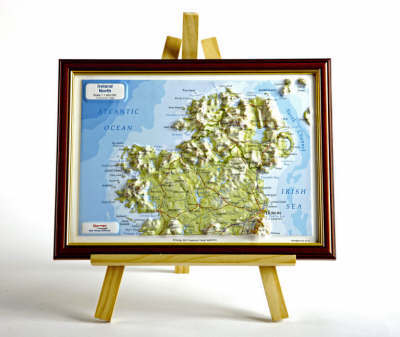 Ireland North Raised Relief Map: Light Wood Frame - Raised Relief Maps Series (Sheet map)