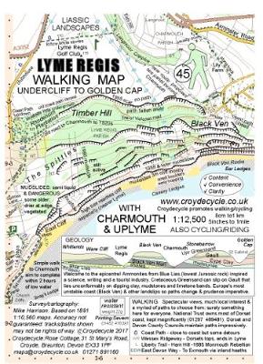Lyme Regis Walking Map (45): Undercliff to Golden Cap with Charmouth & Uplyme (Sheet map, folded)