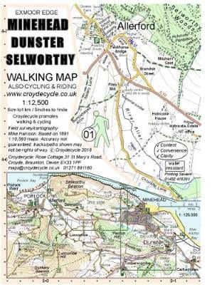 Minehead Dunster Selworthy Walking Map (01) (Sheet map, folded)