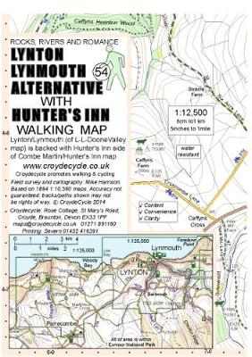 Lynton And Lynmouth Map Lynton Lynmouth Alternative With Hunter's Inn Walking Map By Mike Harrison  | Waterstones