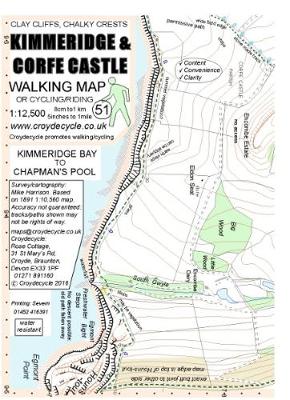 Kimmeridge & Corfe Castle Walking Map (51): Kimmeridge Bay to Chapman's Pool (Sheet map, folded)