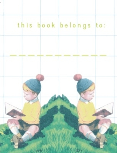 Bookplates - Retro Boys Reading