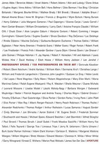 Photography Speaks: 150 Photographers On Their Art (Paperback)
