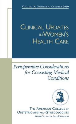Perioperative Considerations for Coexisting Medical Conditions (Paperback)