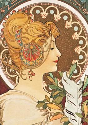 Carnet Blanc, Affiche Mucha, La Plume - Bnf Portraits (Paperback)