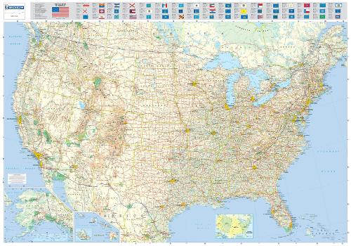 U.S.A - Michelin rolled & tubed wall map Paper: Wall Map - Michelin Wall Maps (Sheet map)
