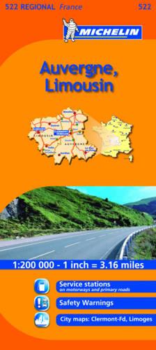 Auvergne, Limousin - Michelin Regional Maps No. 522 (Sheet map, folded)