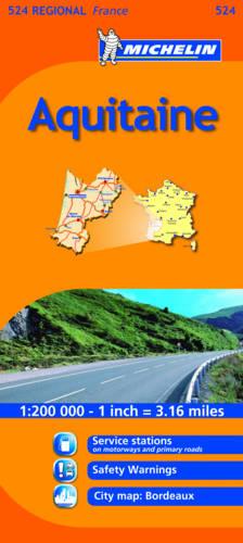 Aquitaine - Michelin Regional Maps No. 524 (Sheet map, folded)