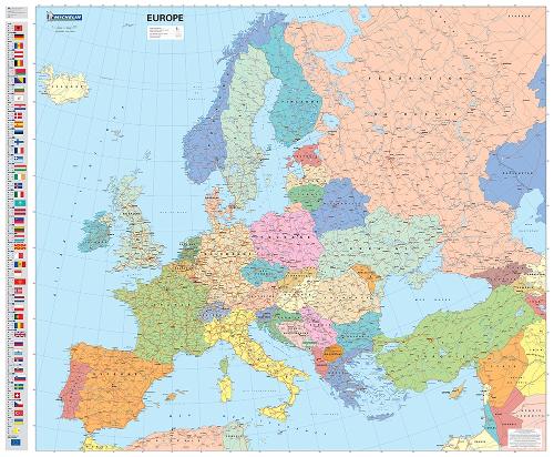 Europe Political - Michelin rolled & tubed wall map Encapsulated by ...