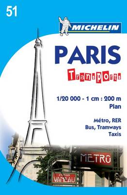 Paris Transport Map - Michelin City Map (Sheet map, folded)