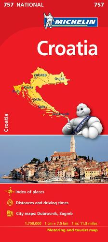 Croatia - Michelin National Map 757: Map - Michelin National Maps (Sheet map)