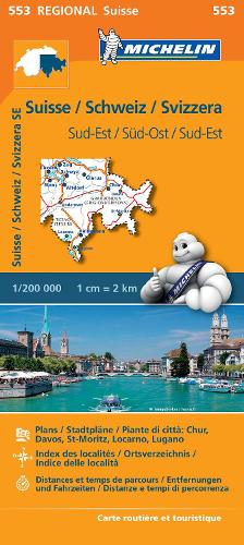 Suisse Sud-Est - Michelin Regional Map 553: Map - Michelin Regional Maps (Sheet map)
