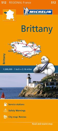 Brittany - Michelin Regional Map 512: Map (Sheet map)