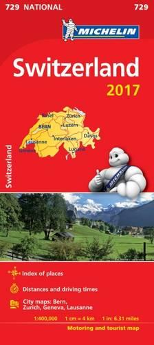 Switzerland 2017 National Map 729 - Michelin National Maps (Sheet map, folded)