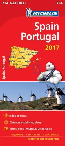 Spain & Portugal 2017 National Map 734 - Michelin National Maps (Sheet map, folded)