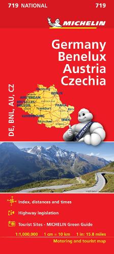 Germany, Benelux, Austria, Czech Republic - Michelin National Map 719: Map - Michelin National Maps (Sheet map)