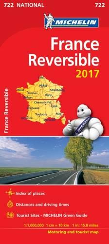 France - Reversible 2017 National Map 722 - Michelin National Maps (Sheet map, folded)
