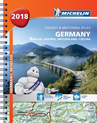 Germany, Benelux, Austria, Switzerland, Czech Republic 2018 - Tourist and Motoring Atlas (A4-Spiral) 2018 - Michelin Road Atlases (Spiral bound)