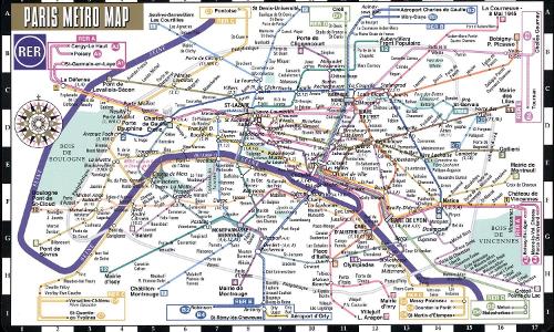 Streetwise Paris Metro Map - Laminated Metro Map of Paris, France by ...