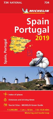 Spain & Portugal 2019 - Michelin National Map 734: Map - Michelin National Maps (Sheet map)