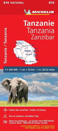 Tanzania & Zanzibar - Michelin National Map 810: Map - Michelin National Maps (Paperback)