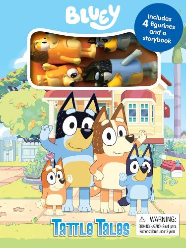 Bluey Tattle Tales - Activity Books For Kids, 12-Page Storybook, 4 Figurines