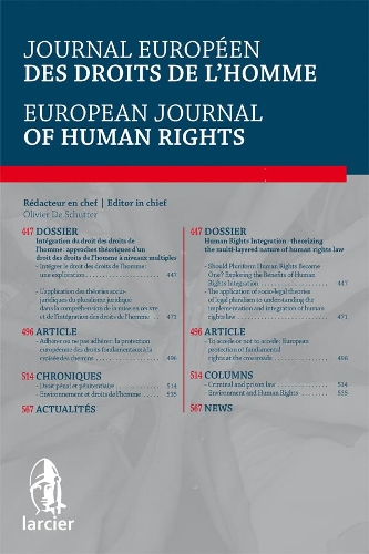 Journal Europeen des Droits de l'Homme / European Journal of Human Rights 2016 - Journal Europeen des Droits de l'Homme / European Journal of Human Rights 1 (Paperback)