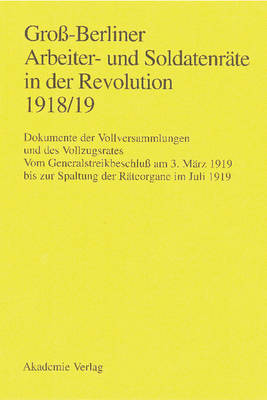 Gro -Berliner Arbeiter- Und Soldatenr te in Der Revolution 1918/19: Vom Generalstreikbeschlu Am 3. M rz 1919 Bis Zur Spaltung Der (Hardback)