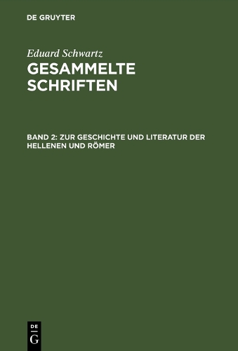 Zur Geschichte Und Literatur Der Hellenen Und R mer (Hardback)