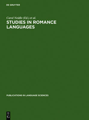 Studies in Romance Languages - Publications in Language Sciences (Hardback)