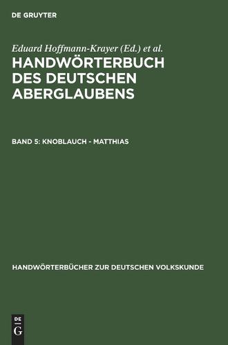 Knoblauch - Matthias - Handwoerterbucher Zur Deutschen Volkskunde (Hardback)