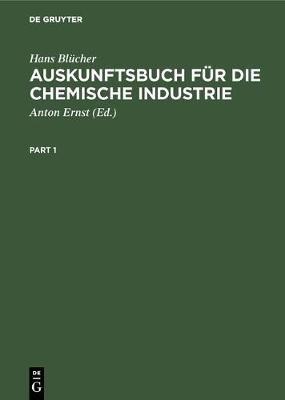 Auskunftsbuch F r Die Chemische Industrie (Hardback)