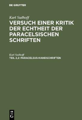 Paracelsus-Handschriften (Hardback)
