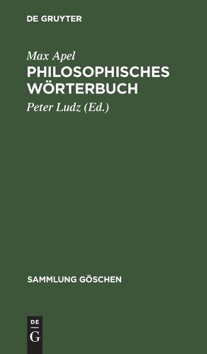 Philosophisches Woerterbuch - Sammlung Goeschen 1031 (Hardback)