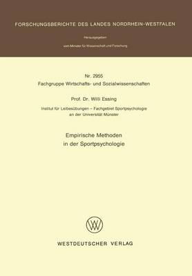 Emprische Methoden in Der Sportpsychologie (Paperback)