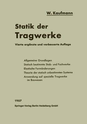 Statik Der Tragwerke - Handbibliothek Fa1/4r Bauingenieure. Neue Reihe (Paperback)