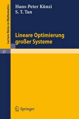 Lineare Optimierung Groer Systeme - Lecture Notes in Mathematics 27 (Paperback)